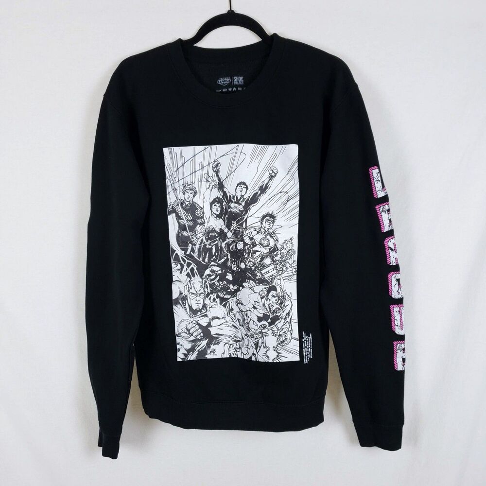 DC Comics Justice League x Shoe Palace Sweatshirt Mens M Black Skater Gamer